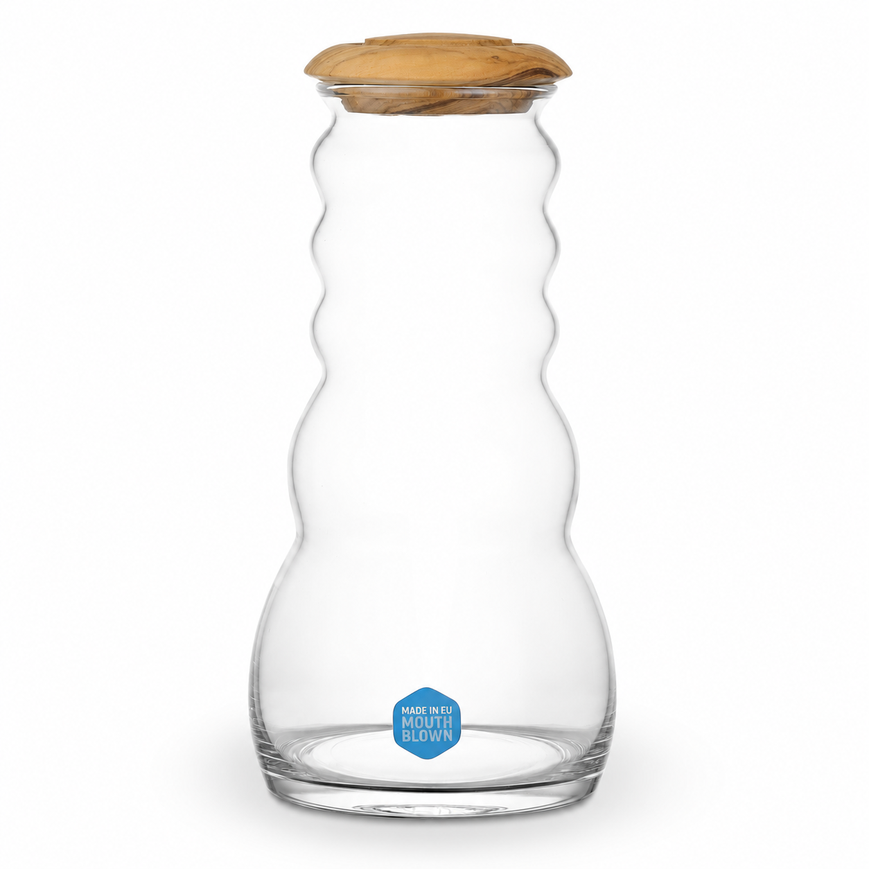 Cadus jug 1l Basic - olive wood lid - mouth-blown