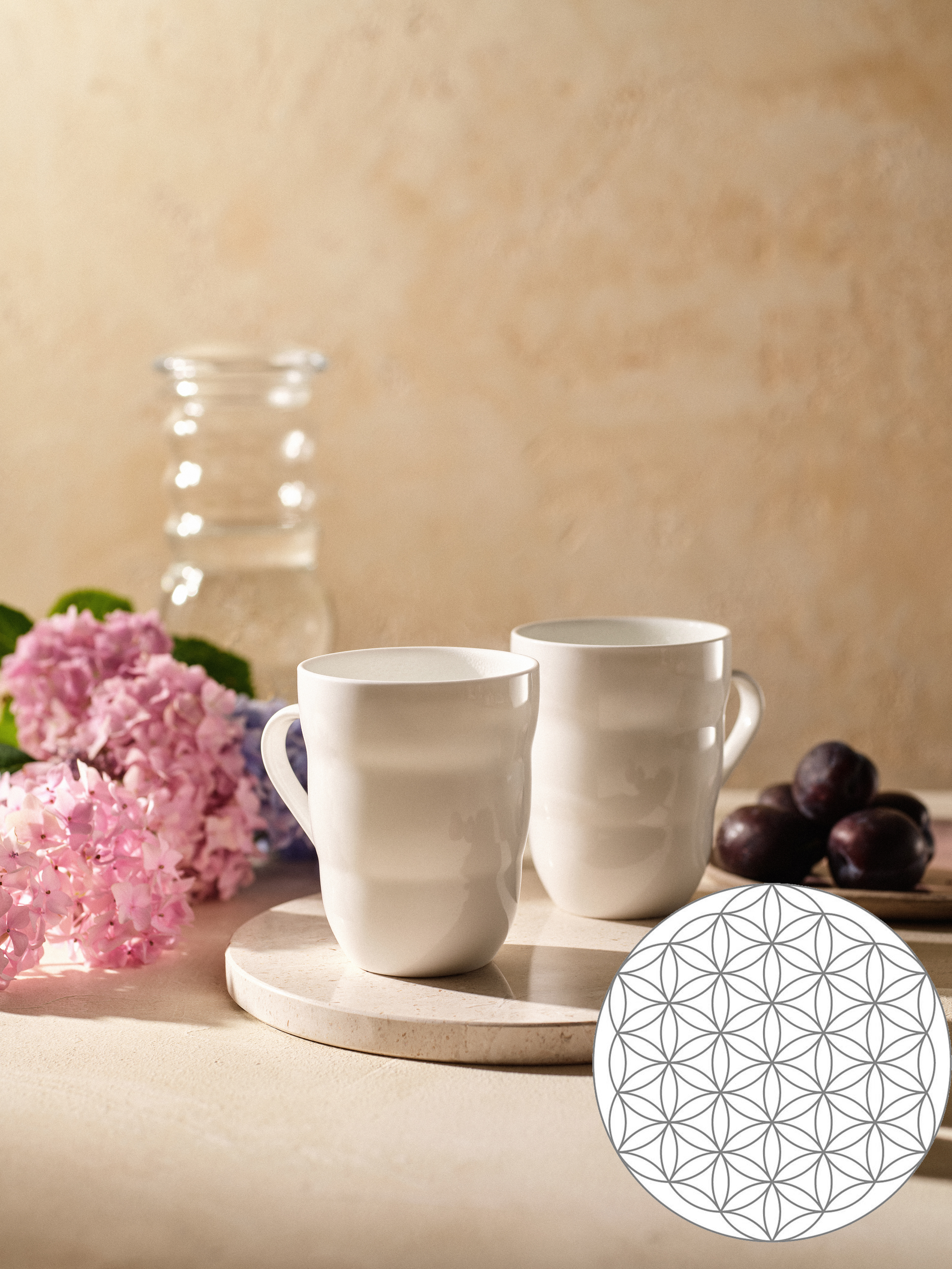 Shinno Becher Blume des Lebens – 2er-Set