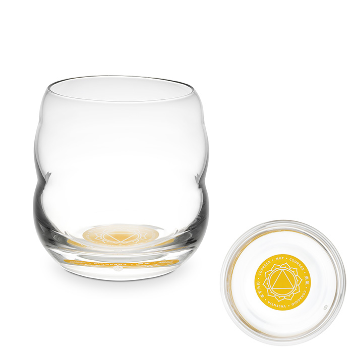 Trinkglas Mythos Chakra Solar-Plexus/Affirmation Bewusstsein 0,25l - bleifreies Glas