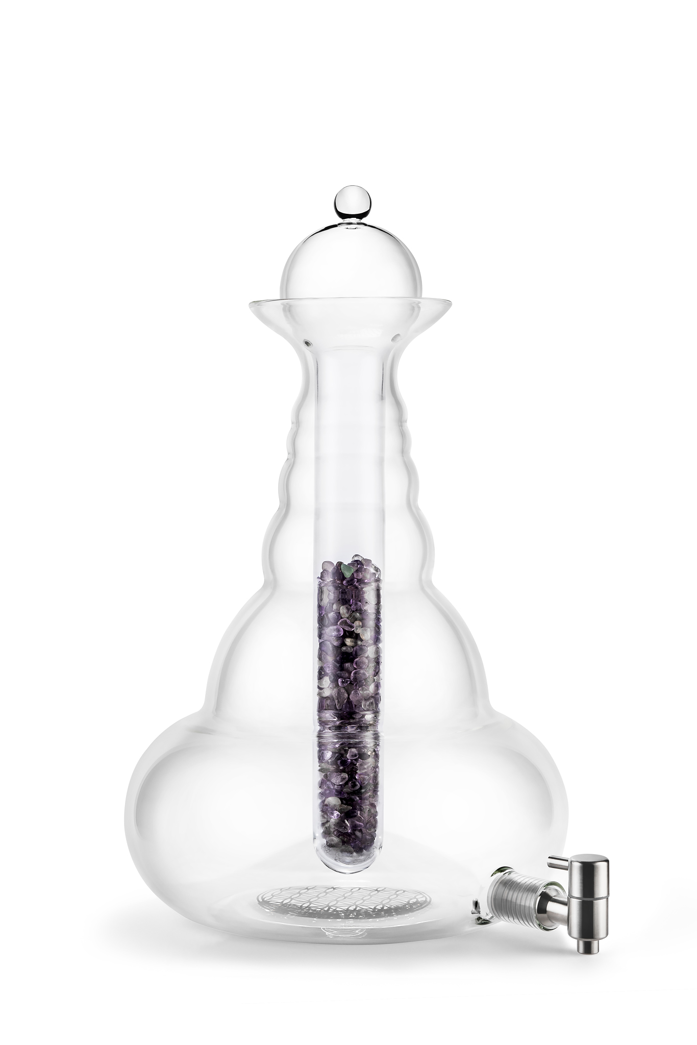Karaffe Universe Platin 10l - Blume des Lebens - mundgeblasen
