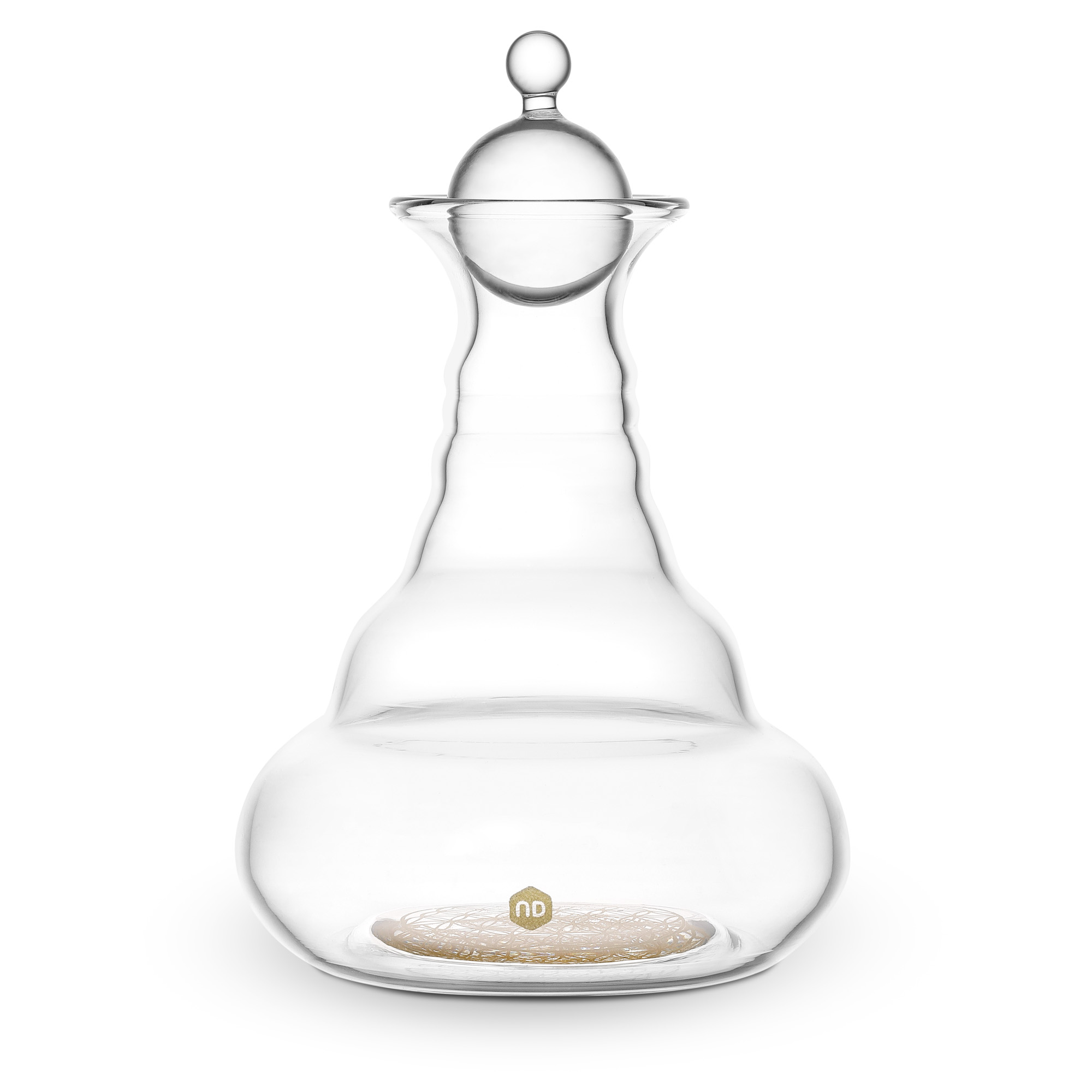 Karaffe Miniverse 125ml Gold - Blume des Lebens - mundgeblasen