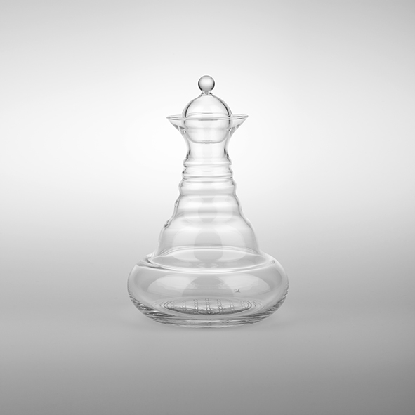 Karaffe Alladin 1,3l Platin - Blume des Lebens - mundgeblasen