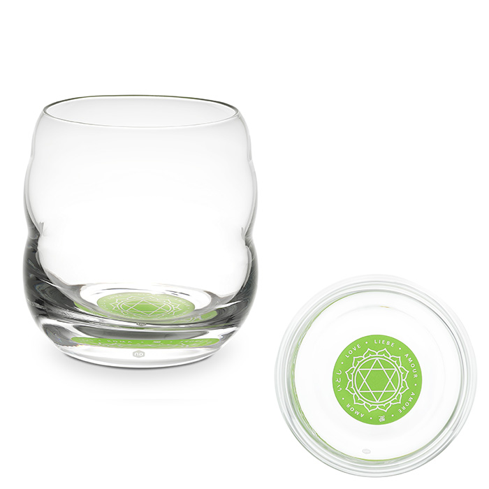 Mythos-LoveM55ayF50paddO Trinkglas Mythos Chakra Herz/Affirmation Liebe 0,25l - bleifreies Glas