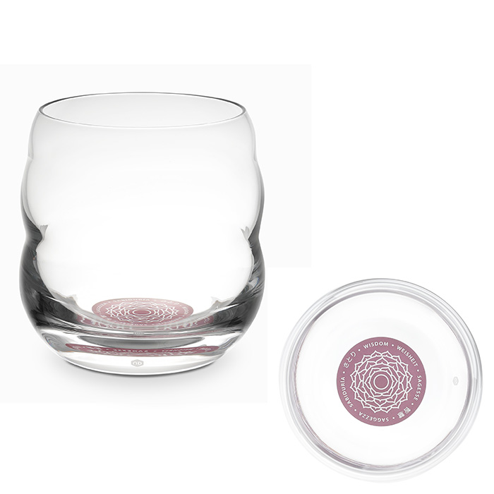 Mythos-WisdomEYKb53OneDbgO Trinkglas Mythos Chakra Kronen/Affirmation Weisheit 0,25l - bleifreies Glas