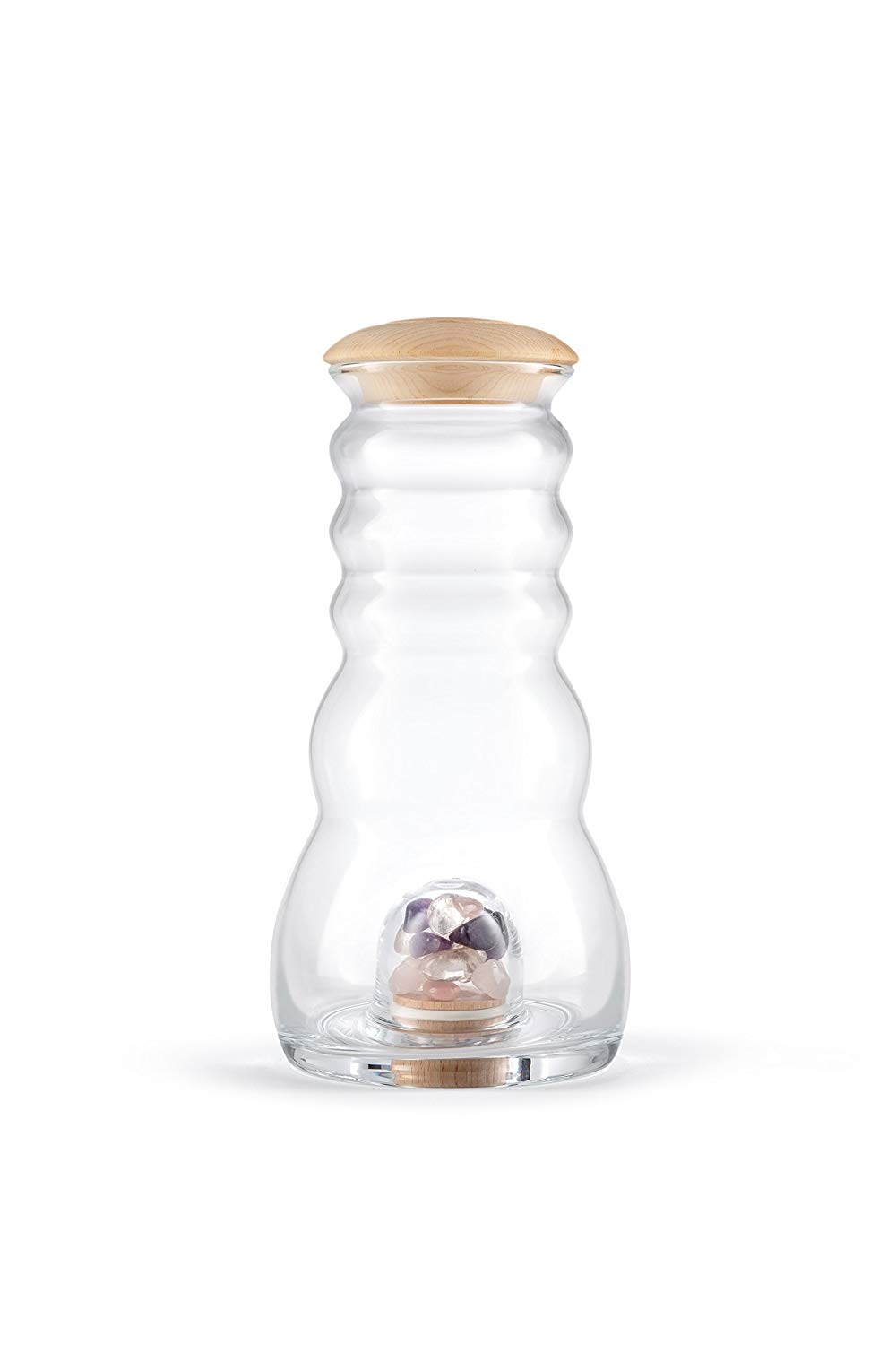 Krug Cadus Family 1,5l - Edelsteinfach und Zirbenholzdeckel - mundgeblasen