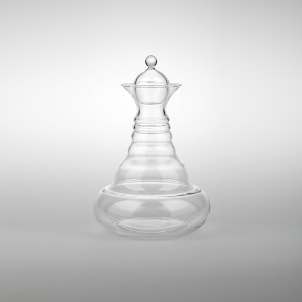 Karaffe Alladin 1,3l Lasergravur - Blume des Lebens - mundgeblasen
