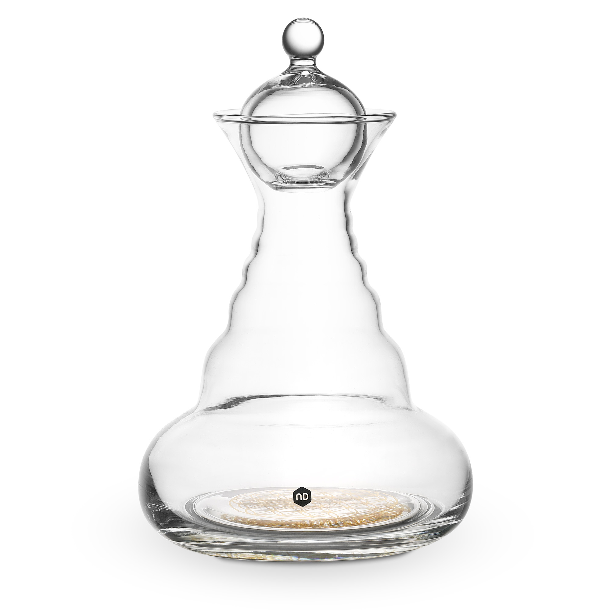 Karaffe Delicate 0,5l Gold - Blume des Lebens - mundgeblasen